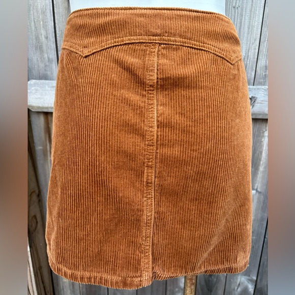 Kendall & Kylie Caramel Brown Corduroy Mini Skirt with Button Down Front - Picture 3 of 5